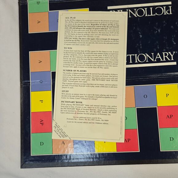 Pictionary First Edition Drawing Game 1985 Vintage Complete Original Pieces - Picture 10 of 16
